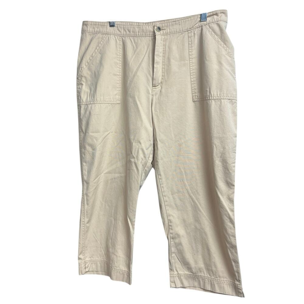 Woolrich Women's Wicker Khaki Cropped Capri Pants Size 16